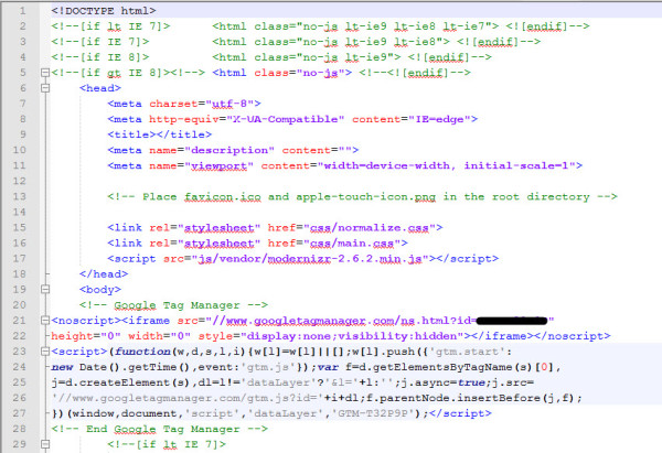How “Tag Management” Can Improve Site Performance image gtm code example 600x411
