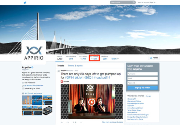 What You Can Learn from Etherios’ Inbound Marketing Strategy image Appirio Twitter 600x416