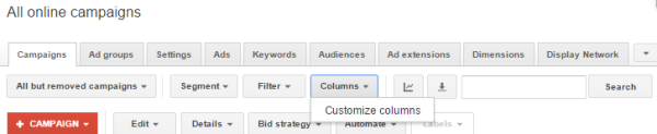 Which Google AdWords Conversion Rate Should You Be Tracking? Which Google AdWords Conversion Rate Should You Be Tracking? image AdWords Customize Columns.png 600x123