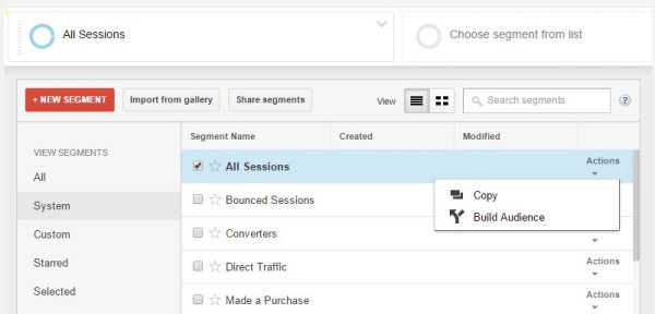 Google Analytics 102: How To Set Up Goals, Segments, And Events In Google Analytics image segment sub menu.jpg 600x288