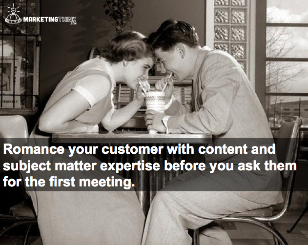 Social Selling Strategy: Romance Your Customers Before Asking Them For A Date image Customer Romance MarketingThink.com @GerryMoran.png