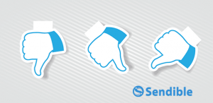 Worst Practices For Social Media Customer Service image thumbs down sendible 300x146.png