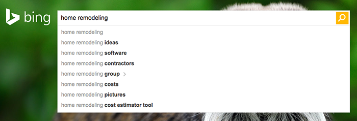 Bing Search Keyword Suggestions