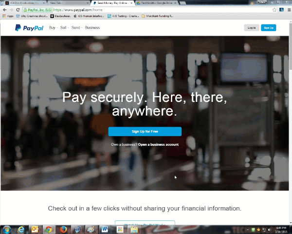 PayPal website design