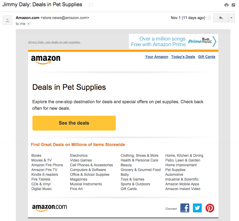 How To Send Behavioral Emails That Will Boost Your Conversions image amazon email example.jpg