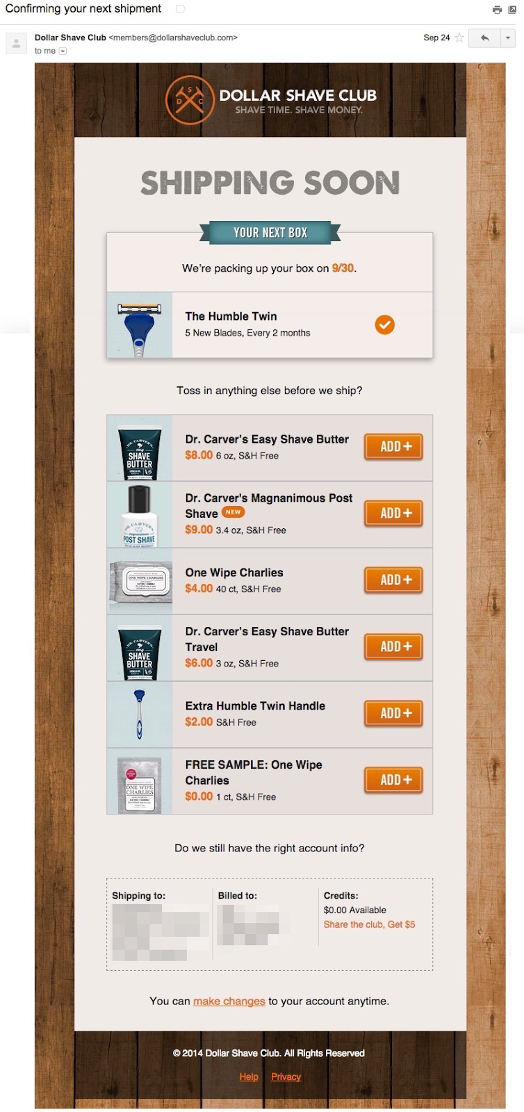 How To Send Behavioral Emails That Will Boost Your Conversions image dollar shave club email.png