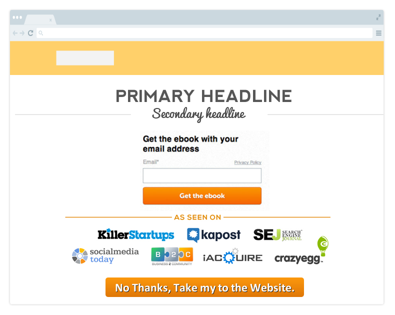 Welcome Gate Splash Page for Lead Generation