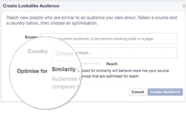 Facebook ad targeting create lookalike audience
