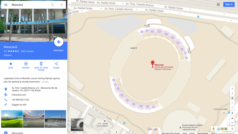 Google adds Street View images and indoor maps to Rio 2016 Olympic venues