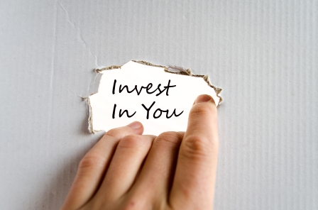 Invest in you text concept isolated over white background