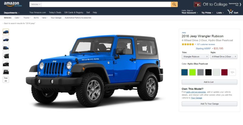 Amazon launches Vehicles, a new destination for car shoppers Amazon Vehicles- Jeep Wrangler Desktop 