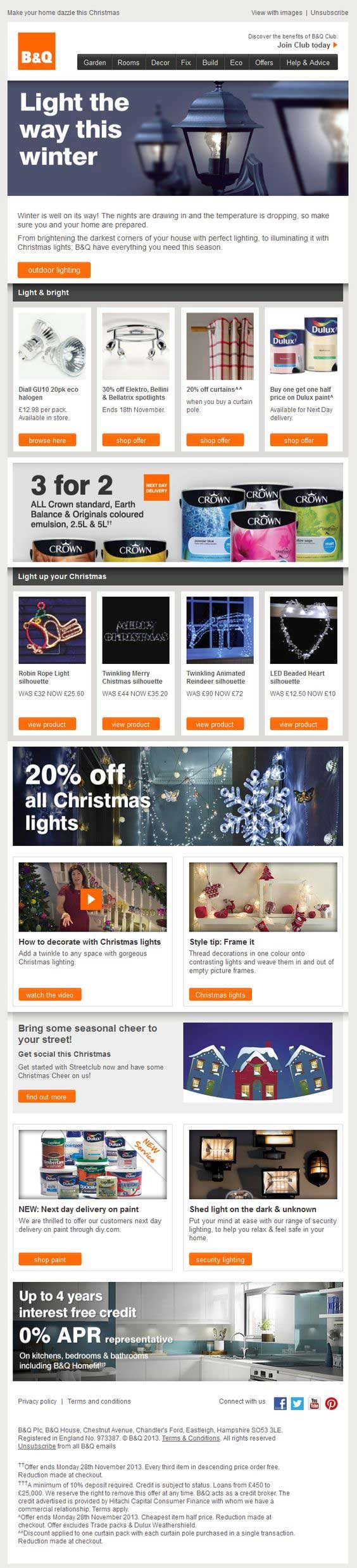 B&Q static email example