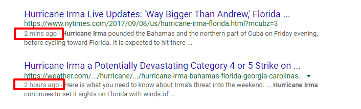 Anatomy of a Google search listing