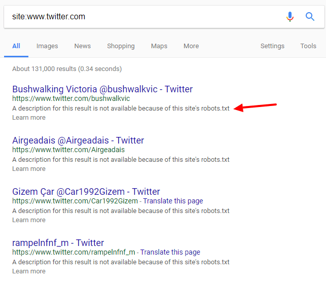 Anatomy of a Google search listing