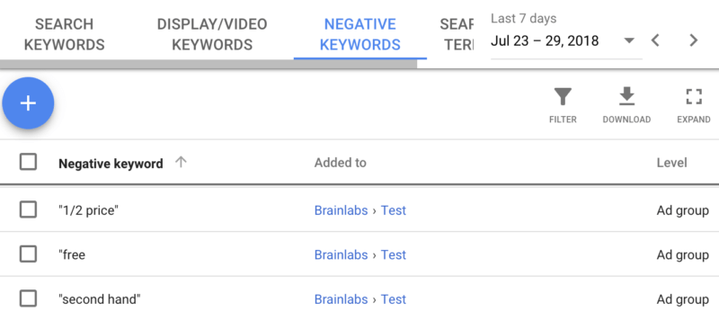 Expanded phrase match negatives: A script for misspellings