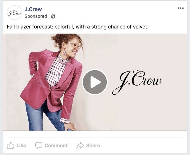 Why Your Ecommerce Strategy Needs Facebook’s Ad Transparency Tools, Now Facebook ad transparency ecommerce strategy Jcrew gif
