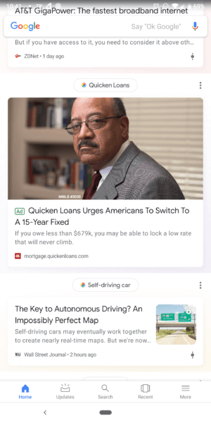 Native ad test in Google Discover feeds gets a new look