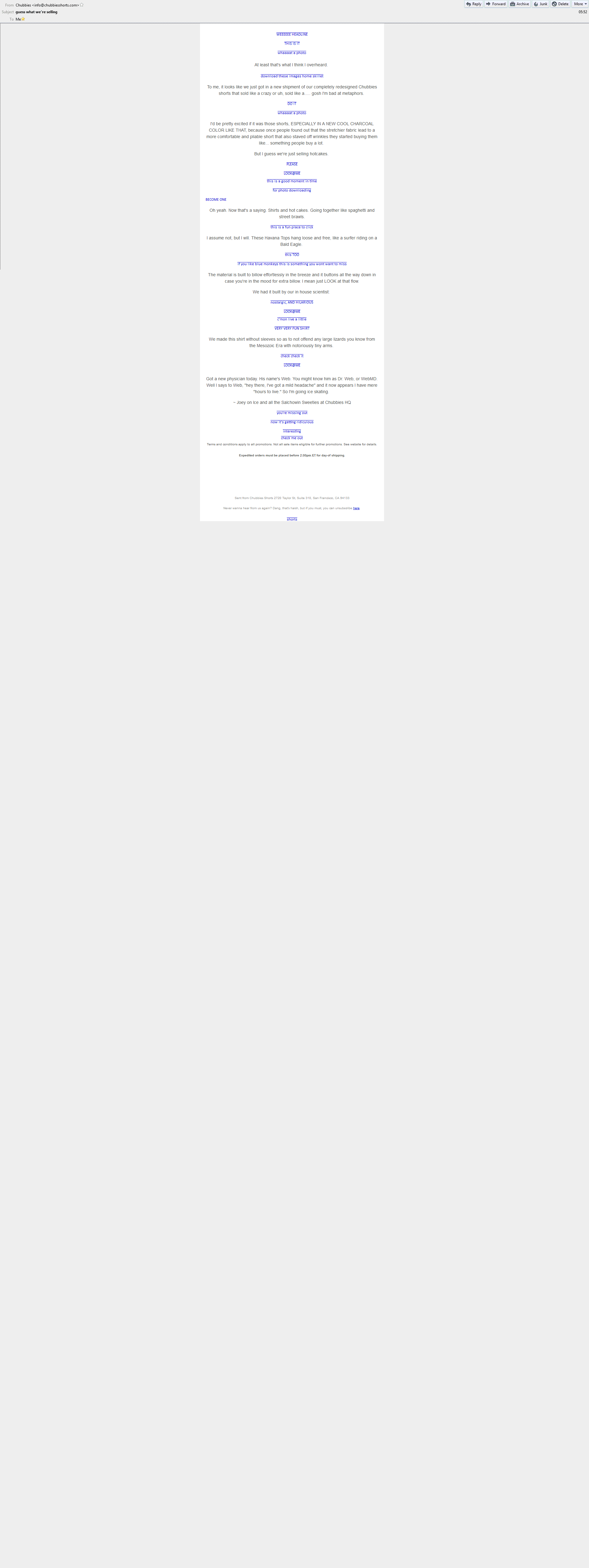 Email Design Hacks: Creating a Functional Email Experience Chubbies Functional Email Design