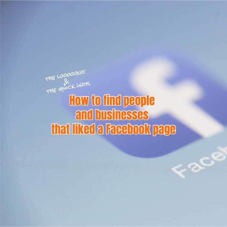 find people and businesses that liked a Facebook page