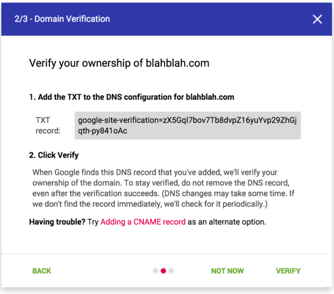 domain verification gmail postmaster