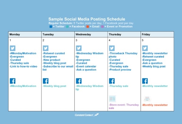 Sample Social Posting Schedule