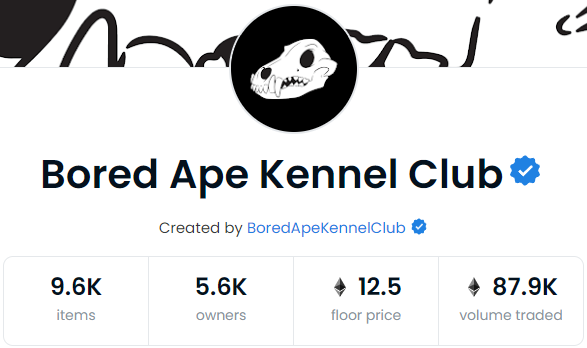 Bored Ape Kennel Club Hits New All Time High Floor Price over 12 ETH