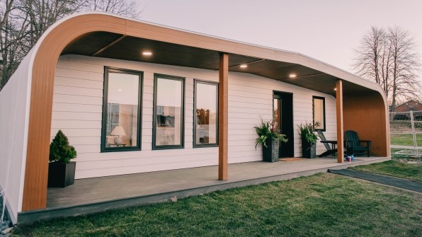 This 3D-printed home is made from wood chips and sawdust
