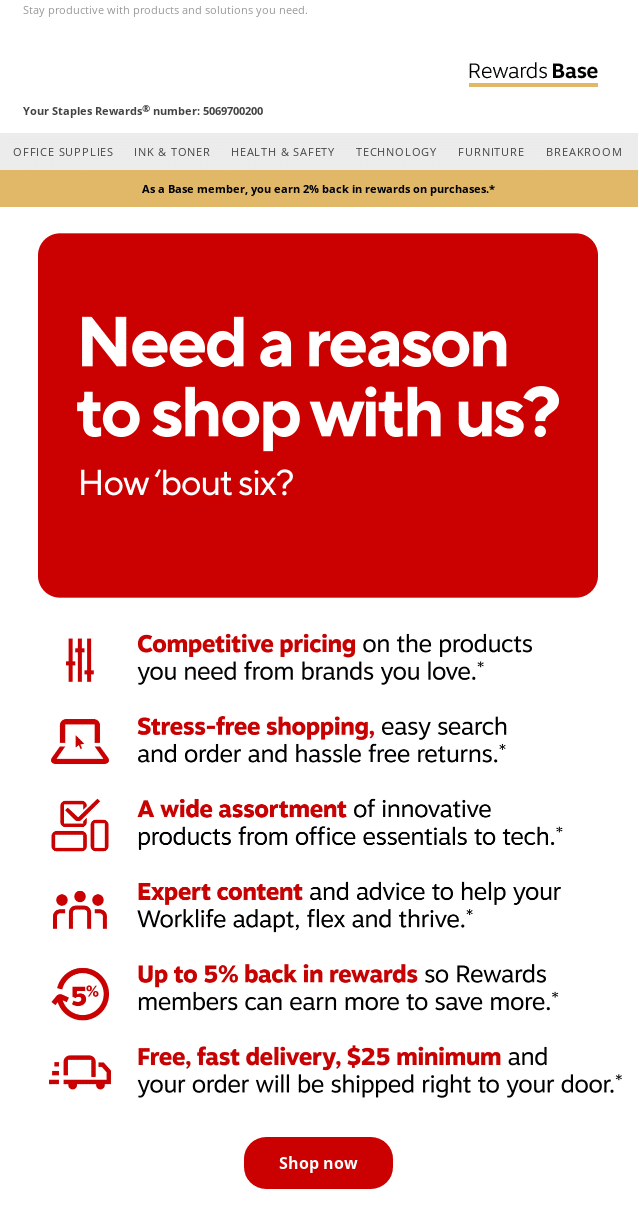 Staples - Reactivation email