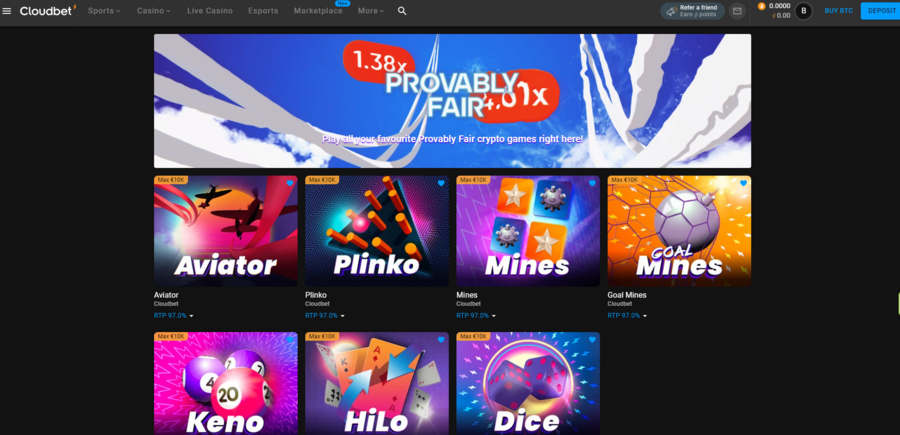 10 Best Crash Gambling Sites for 2023 Cloudbet has a few crash titles in the provably fair section