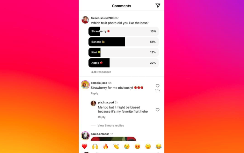 Instagram will soon let you create polls in the comments section of your posts