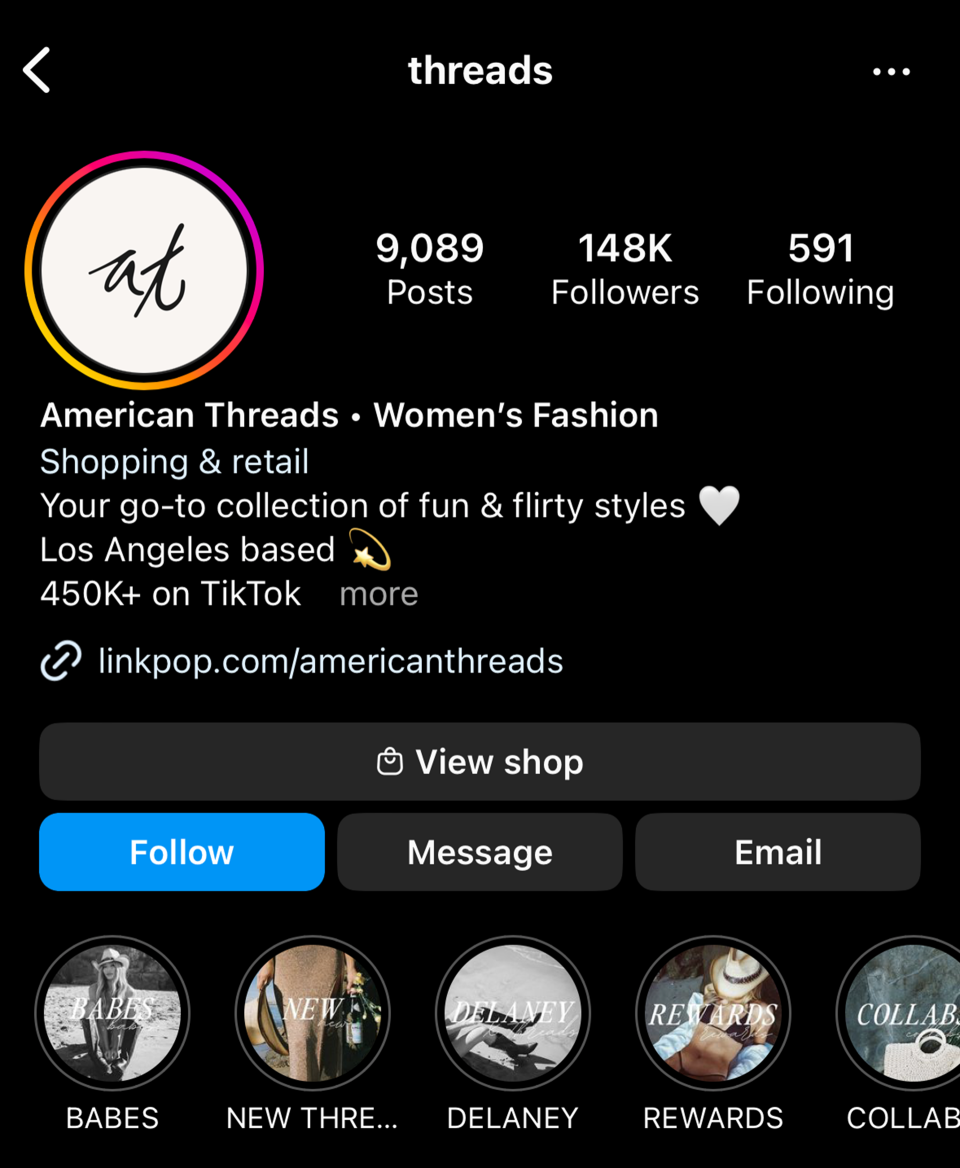 A retailer called American Threads owned the Threads handle on Instagram when Threads first launched in July.