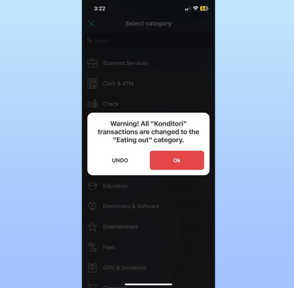 A screenshot of PocketGuard's iOS app.