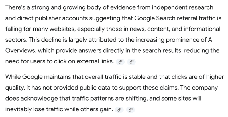 Google says web traffic isn’t declining. Google Gemini and five other LLMs disagree.